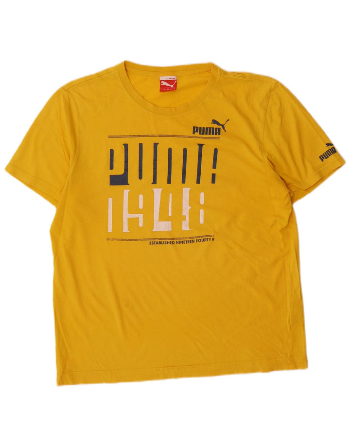 Męski T-shirt Puma z grafiką, średni żółty
