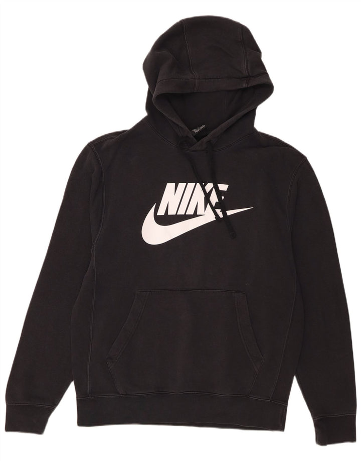Męski sweter z kapturem Nike z grafiką, średni czarny, bawełniany