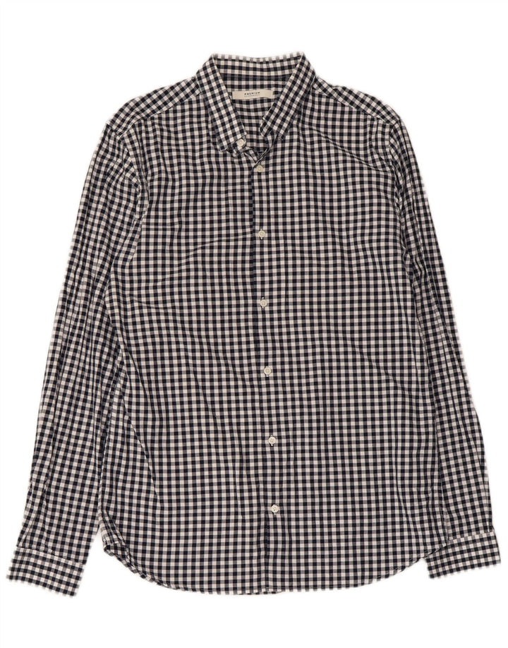Koszula męska Jack & Jones, średnia, granatowa, bawełniana kratka
