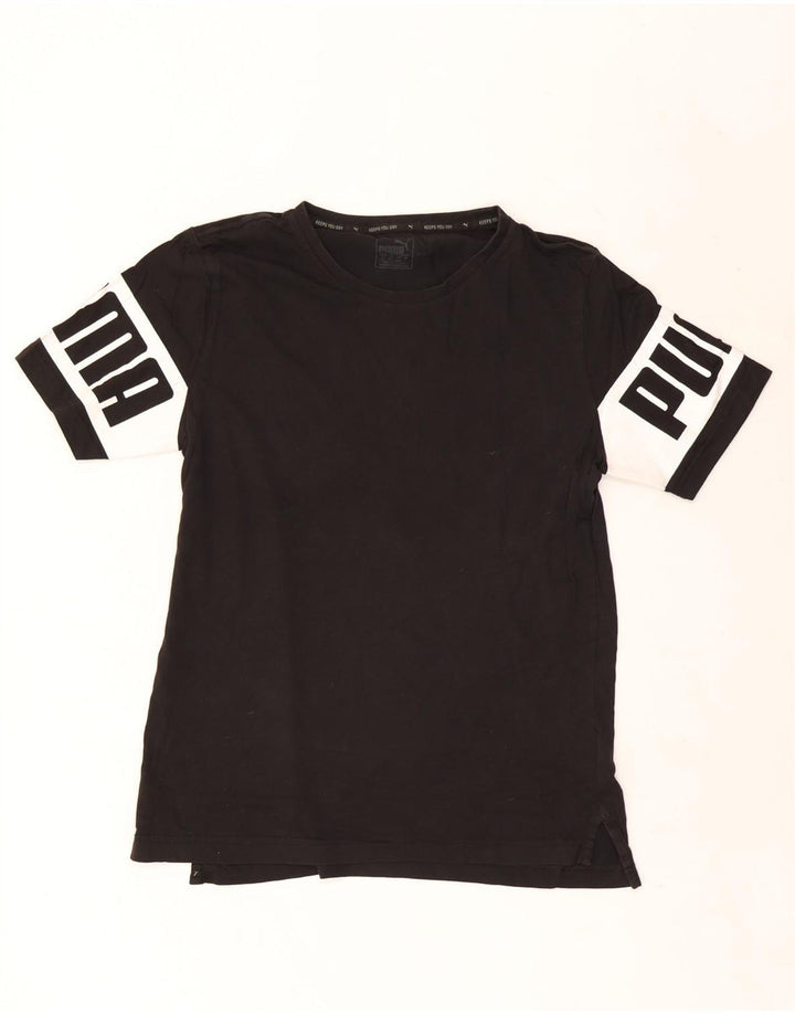 Męski T-shirt z grafiką Puma, mały, czarny, bawełniany