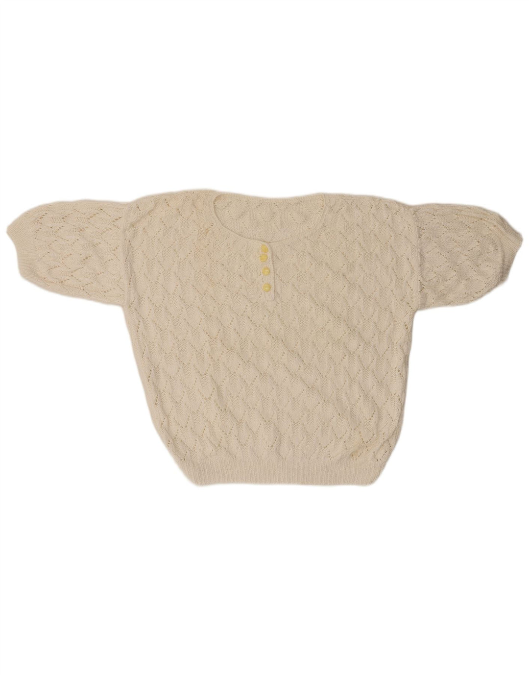 Damski sweter oversize VINTAGE z okrągłym dekoltem UK 18 XL, biały