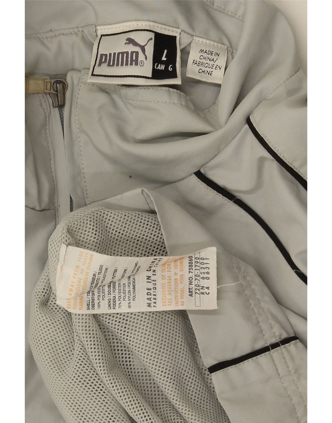 Męski pełny dres Puma, duży, szary poliester