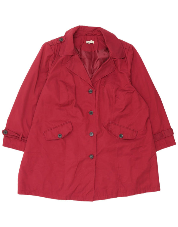 Marks & Spencer Damski trencz oversize z autografem, UK 18 XL, burgundowy