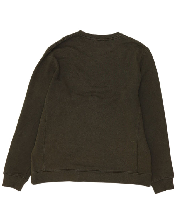 Lyle & Scott Mens Graphic Sweatshirt Jumper Medium Khaki Cotton