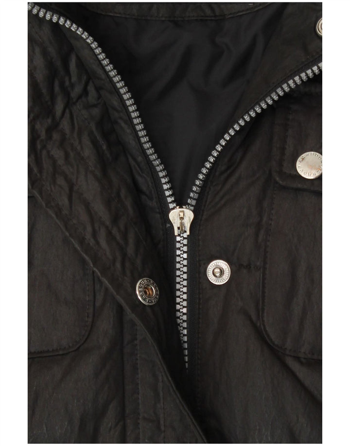 Damski płaszcz ocieplany Barbour UK 12, średni czarny, bawełniany