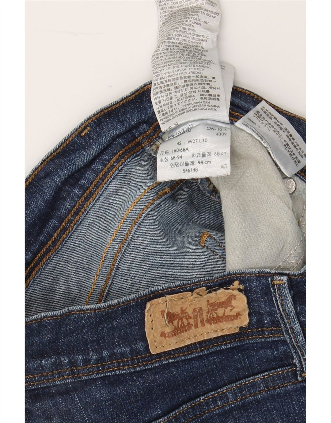 LEVI'S Womens 512 Straight Jeans US 4 Small W27 L30 Blue Vintage Levi's and Second-Hand Levi's from Messina Hembry 