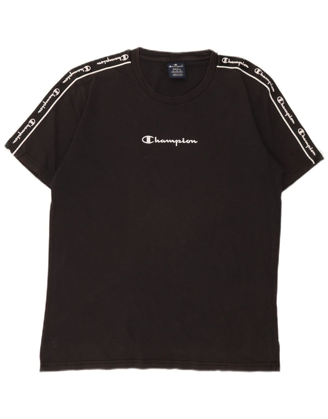 Męski T-shirt Champion z grafiką, mały, czarny, bawełniany