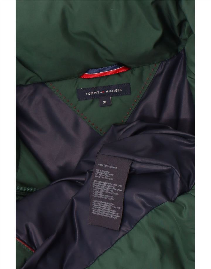 Damska ocieplana kurtka z kapturem Tommy Hilfiger UK 18 XL Zielony poliester