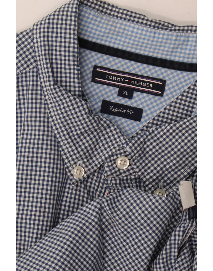 Męska koszula o regularnym kroju TOMMY HILFIGER XL, granatowa w kratkę