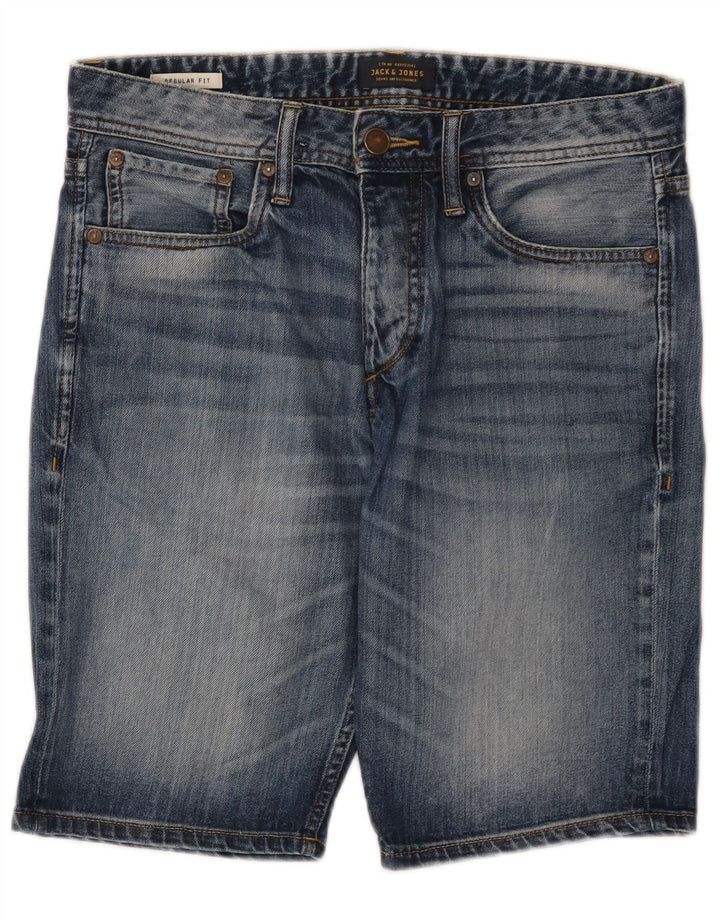 Męskie spodenki jeansowe Jack & Jones o regularnym kroju, małe W32, niebieskie, bawełniane