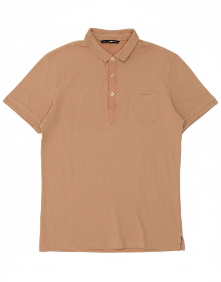 GAS Mens Polo Shirt Large Beige Cotton Vintage Gas and Second-Hand Gas from Messina Hembry 