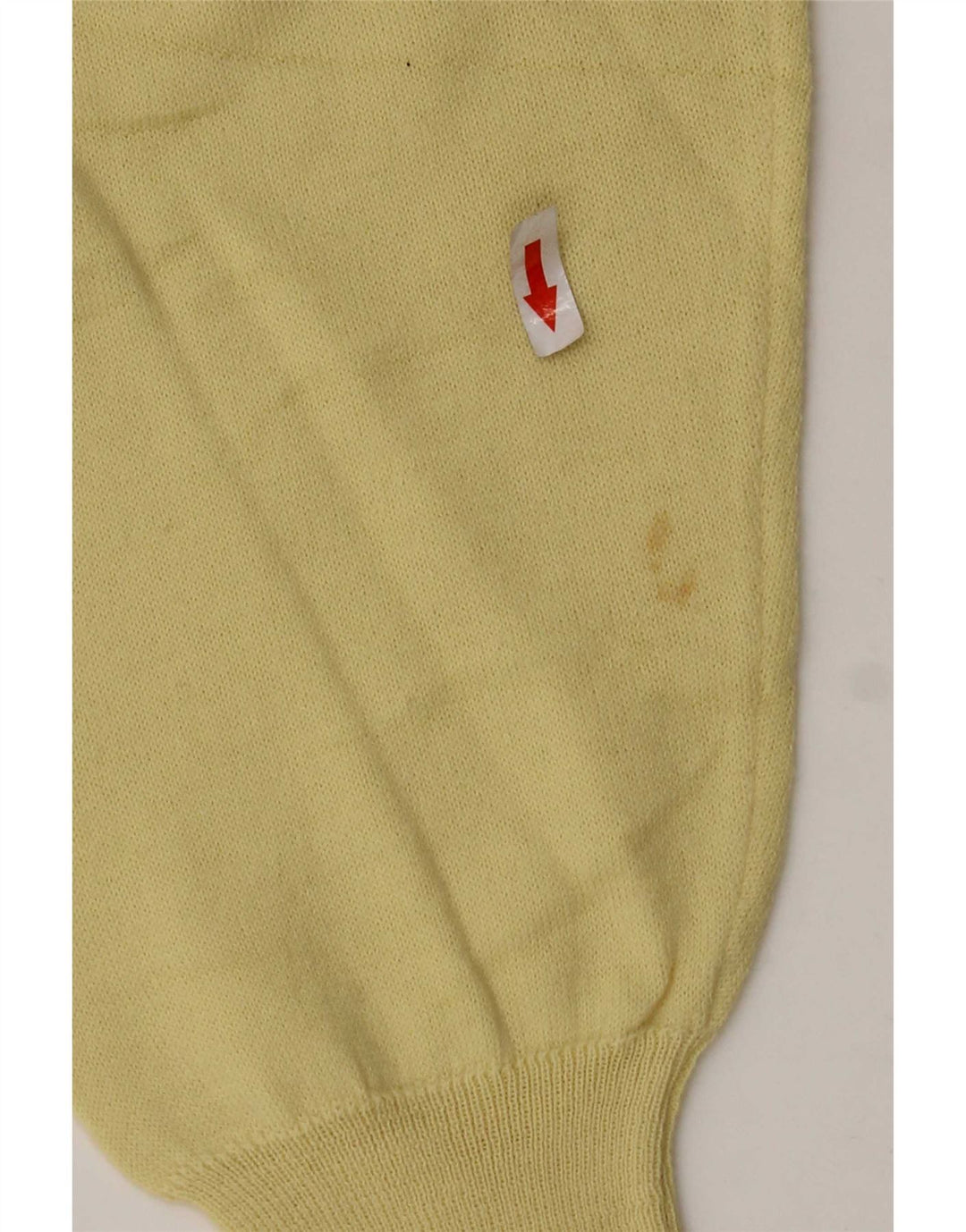 Sweter męski w stylu vintage z dekoltem w szpic, duży, żółty