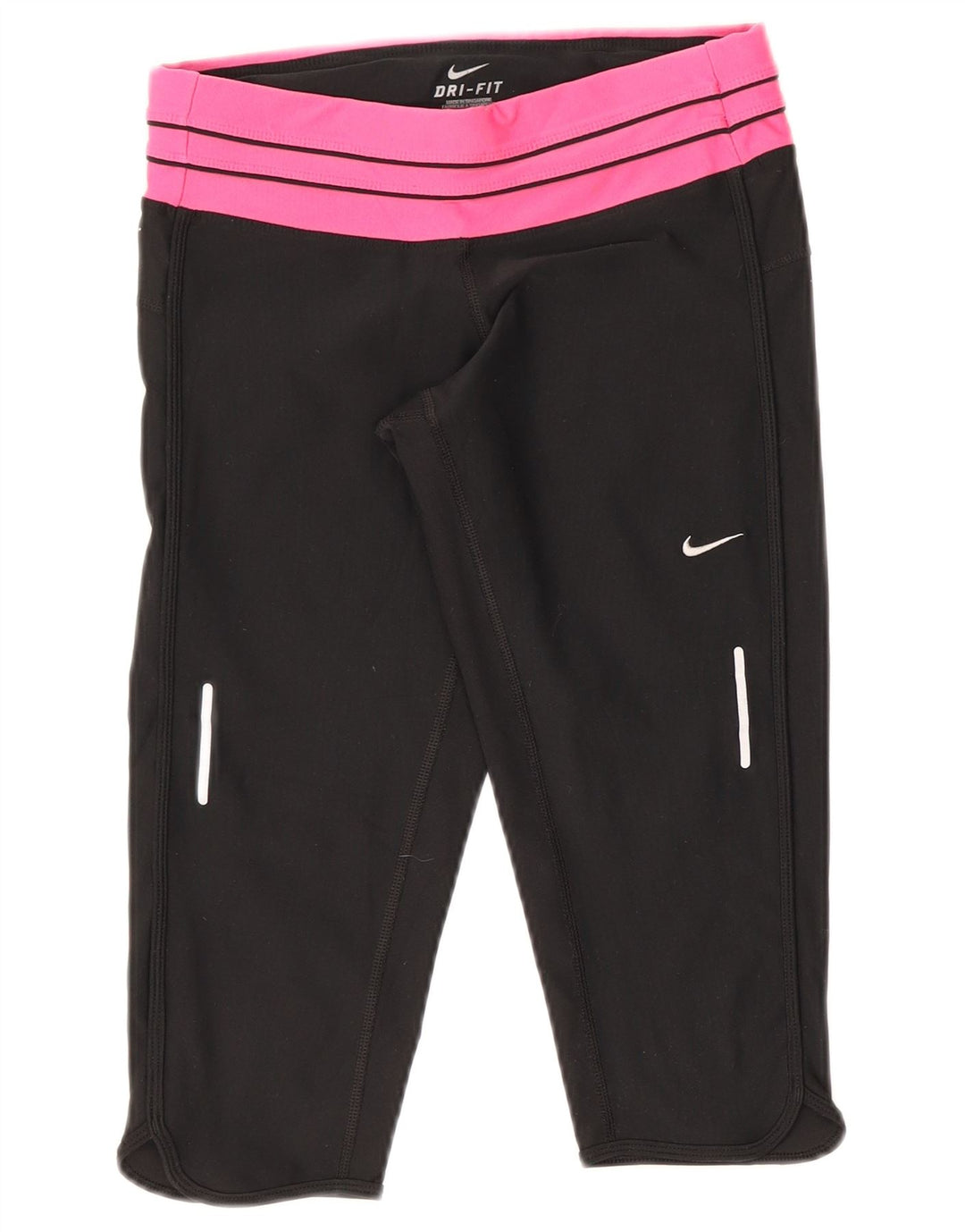 Damskie legginsy Nike Dri Fit Capri UK 8, małe, czarne, z blokami kolorów