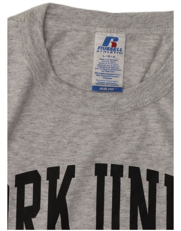 Męski T-shirt z grafiką RUSSELL ATHLETIC, duży, szary, bawełniany