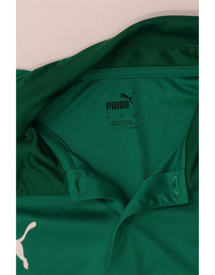 Męska koszulka polo Puma 2XL Zielony poliester z blokami kolorów