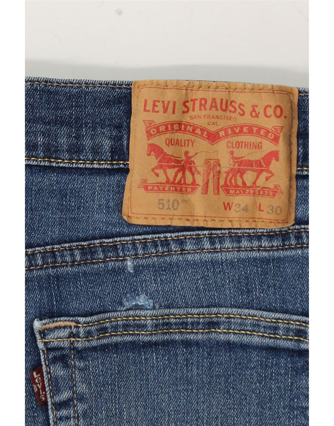 Męskie jeansy obcisłe LEVI'S 510 W34 L30 Niebieska bawełna