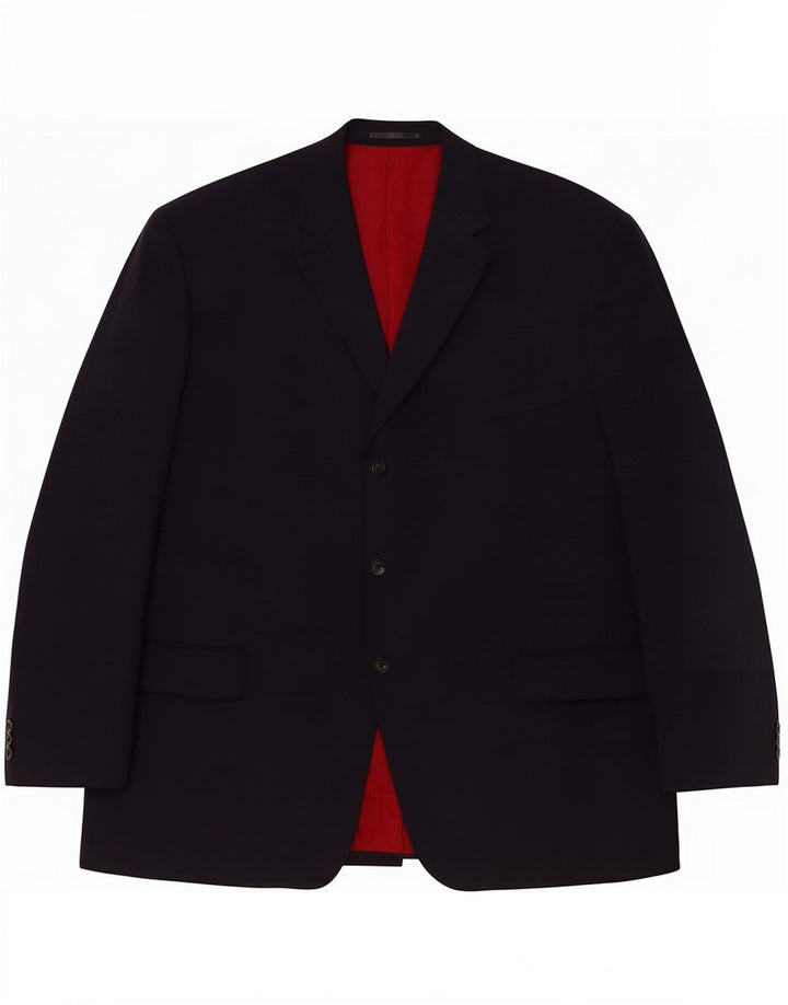 Męska marynarka Pierre Cardin zapinana na 3 guziki IT 54 2XL Granatowa wełna