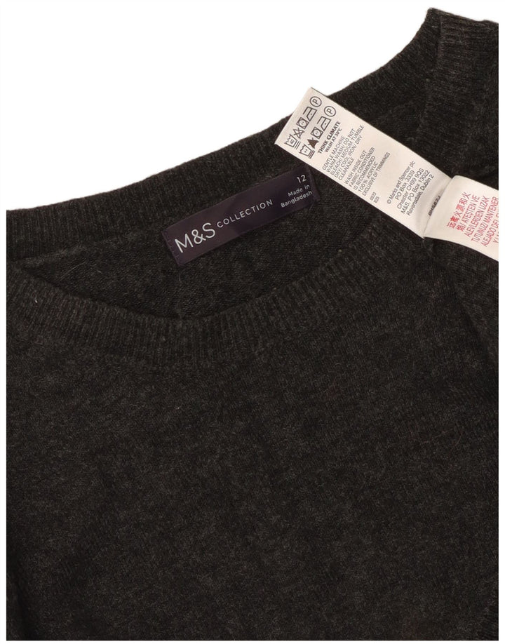 Marks & Spencer Damski sweter z dekoltem w łódkę UK 12 Średni szary akryl