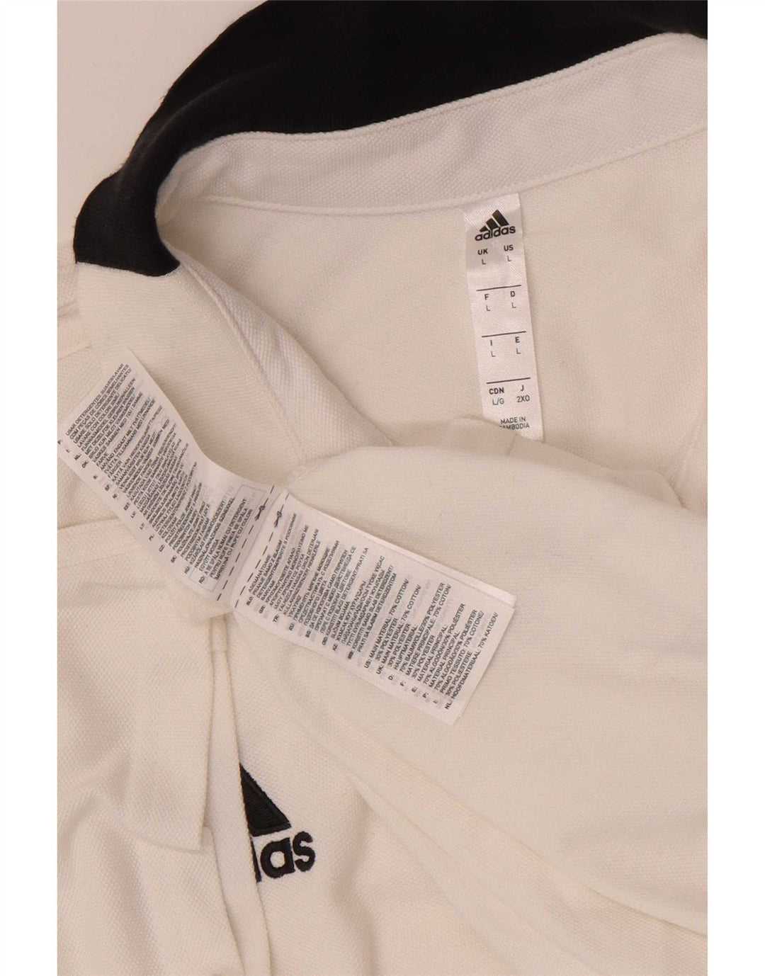 Męska koszulka polo Adidas, duża, biała, bawełniana