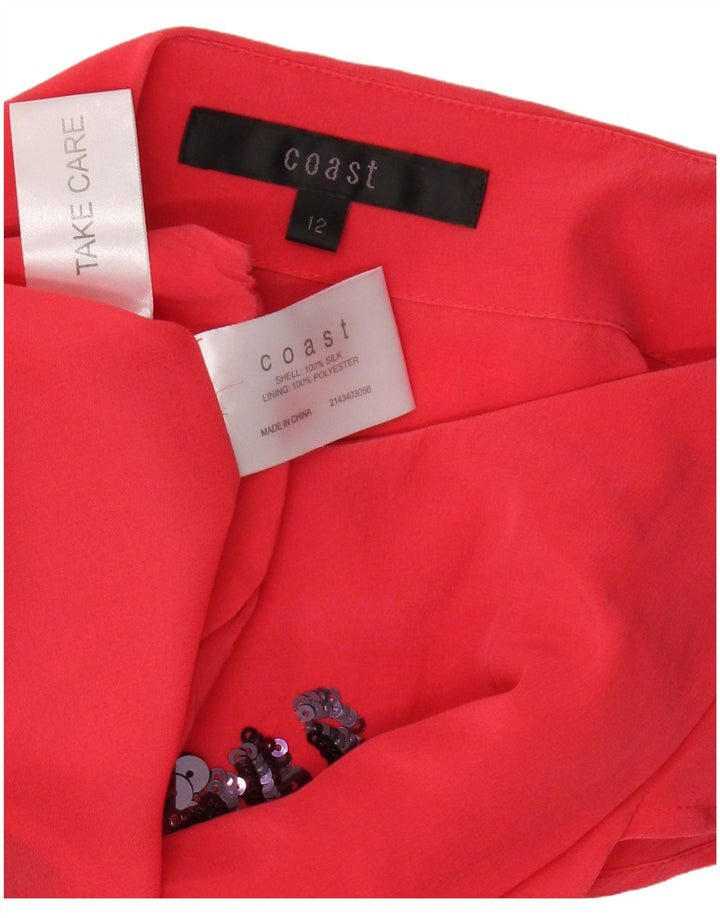 Damska sukienka płaszczowa COAST UK 12 Średnioróżowy jedwab w kwiaty