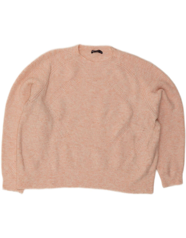 Marks & Spencer Damski sweter z okrągłym dekoltem, UK 18 XL, różowy, nakrapiany