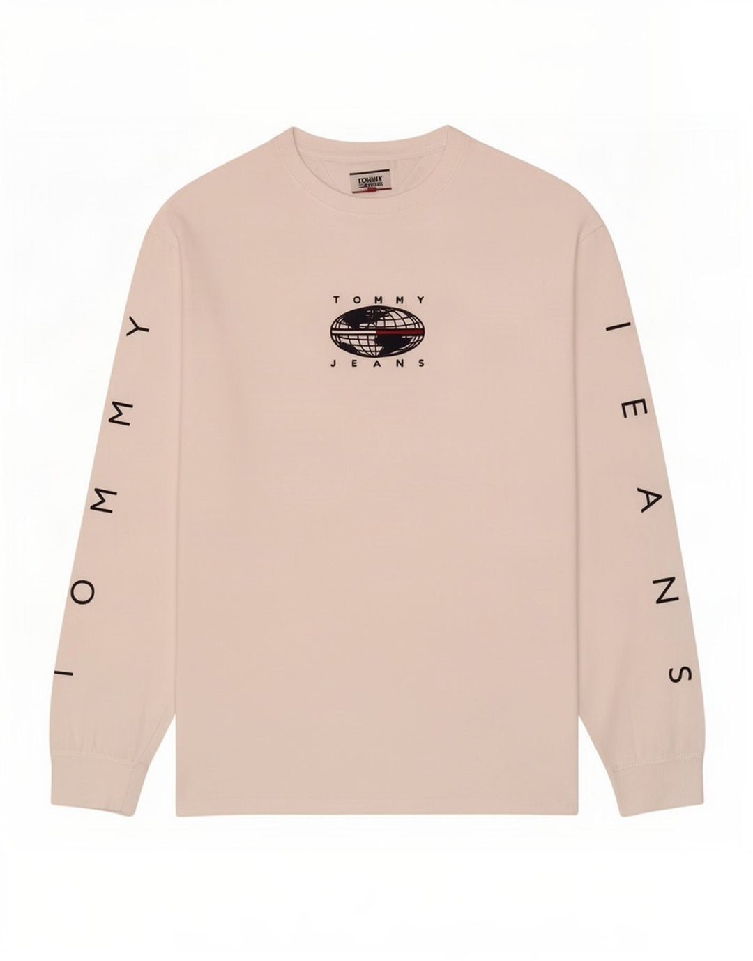Męski top graficzny Tommy Hilfiger z długim rękawem XL, biała bawełna