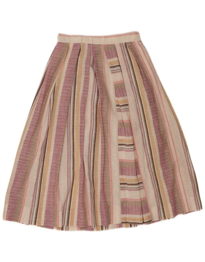 VINTAGE Womens A-Line Skirt W24 XS Multicoloured Striped