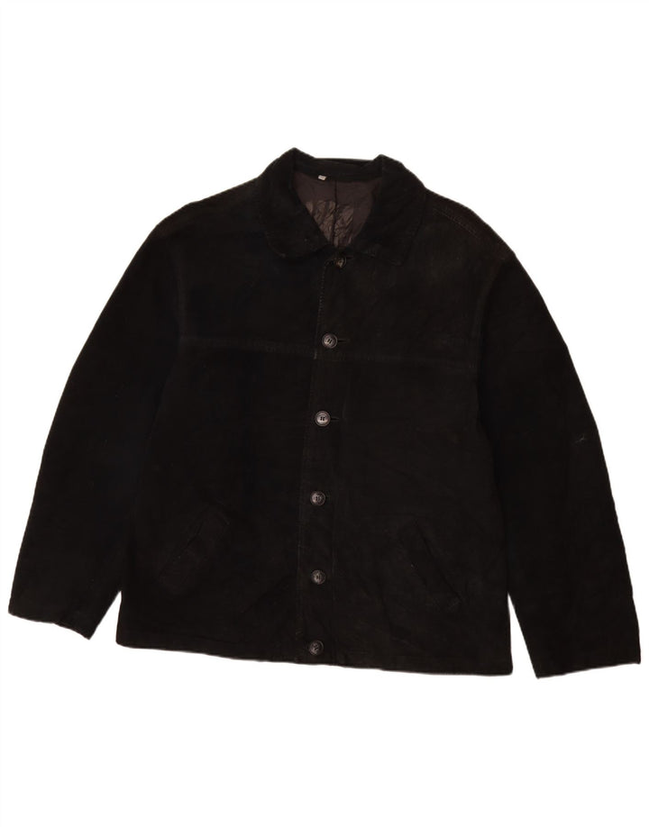 Zamszowa kurtka męska VINTAGE UK 40 duża czarna