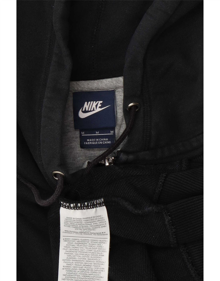 Męski sweter z kapturem i zamkiem błyskawicznym Nike, średni czarny, bawełniany