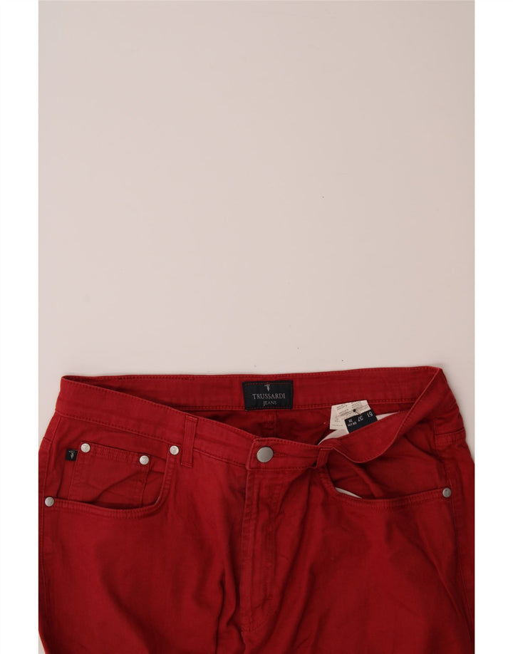 TRUSSARDI Mens Straight Jeans W35 L34 Red Cotton Vintage Trussardi and Second-Hand Trussardi from Messina Hembry 