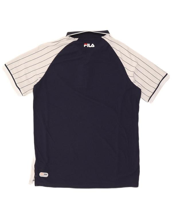 Męska koszulka polo Fila XL, granatowa, nylonowa z blokami kolorów