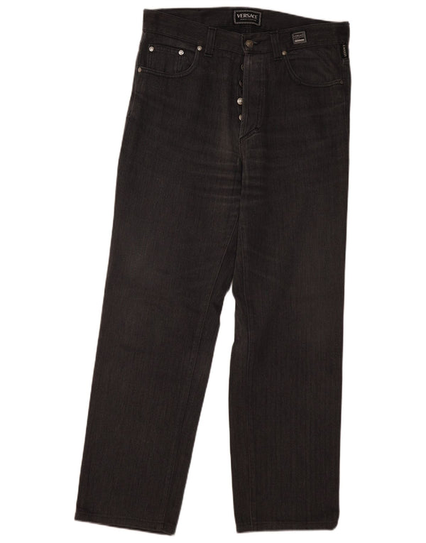 Męskie proste dżinsy VERSACE W36 L30 Szara jodełka