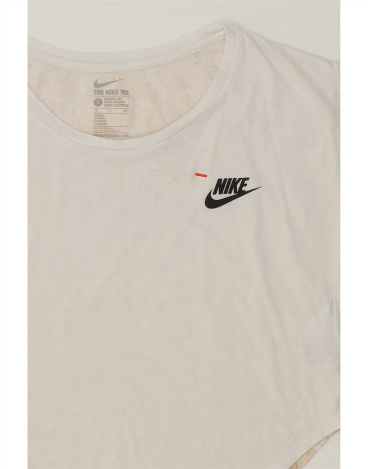 NIKE Womens Athletic Cut Oversized Graphic T-Shirt Top UK 10 Small White Vintage Nike and Second-Hand Nike from Messina Hembry 