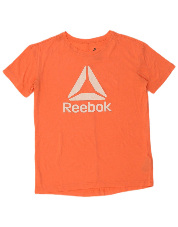 Damska koszulka Reebok Speedwick Oversized Graphic Top UK 8/10 Mała Pomarańczowa