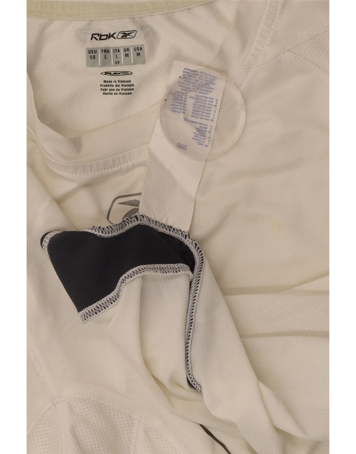 T-shirt męski REEBOK Top z poliestru w kolorze średniej bieli