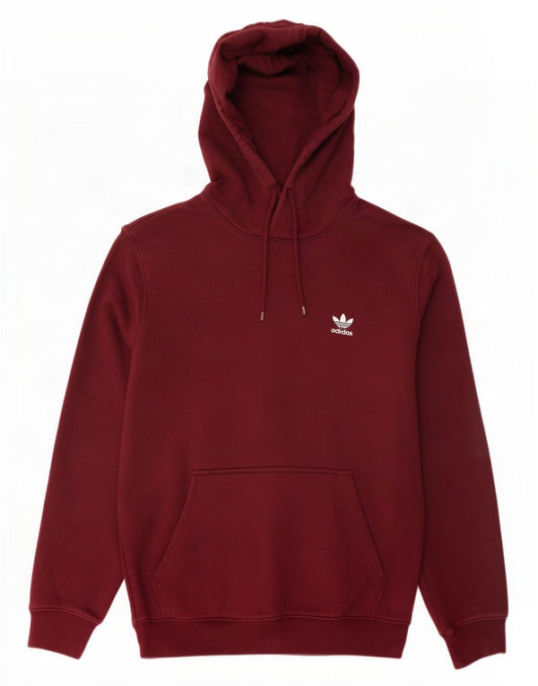 Męska bluza z kapturem Adidas, średnia, bordowa bawełna