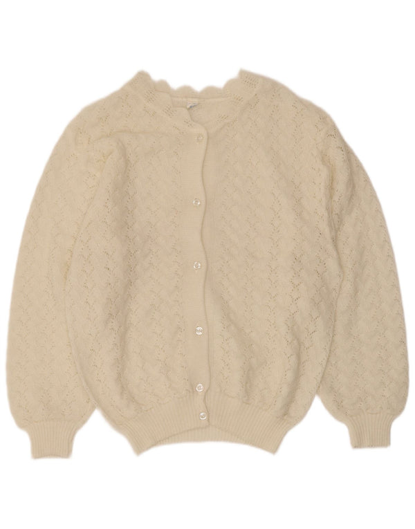 Sweter damski w stylu vintage, UK 16, duży, złamany biały, poliakryl