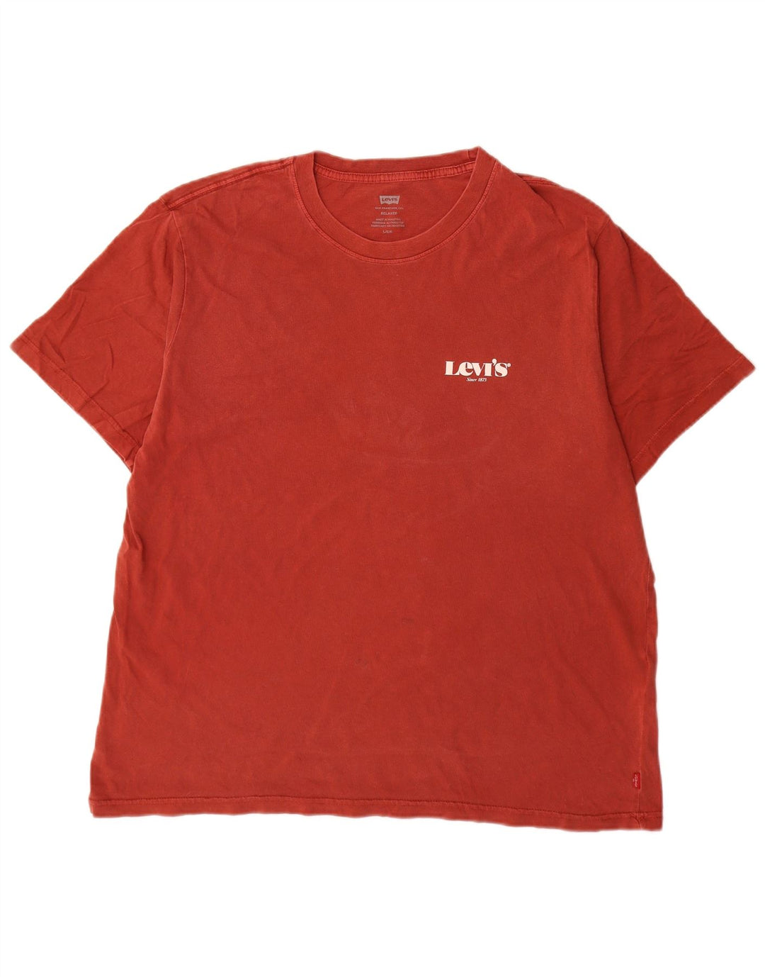 Męski T-shirt Levi's o swobodnym kroju, duży, czerwony, bawełniany