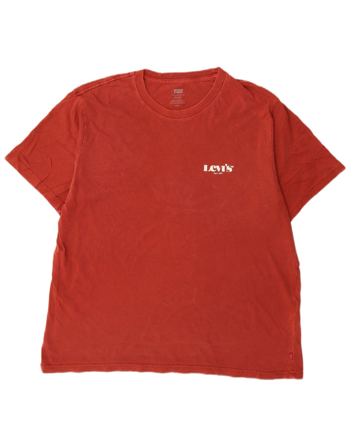 Męski T-shirt Levi's o swobodnym kroju, duży, czerwony, bawełniany