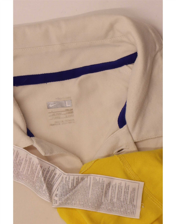 Męska koszulka polo Nike, duża, żółta, nylonowa koszulka z blokami kolorów