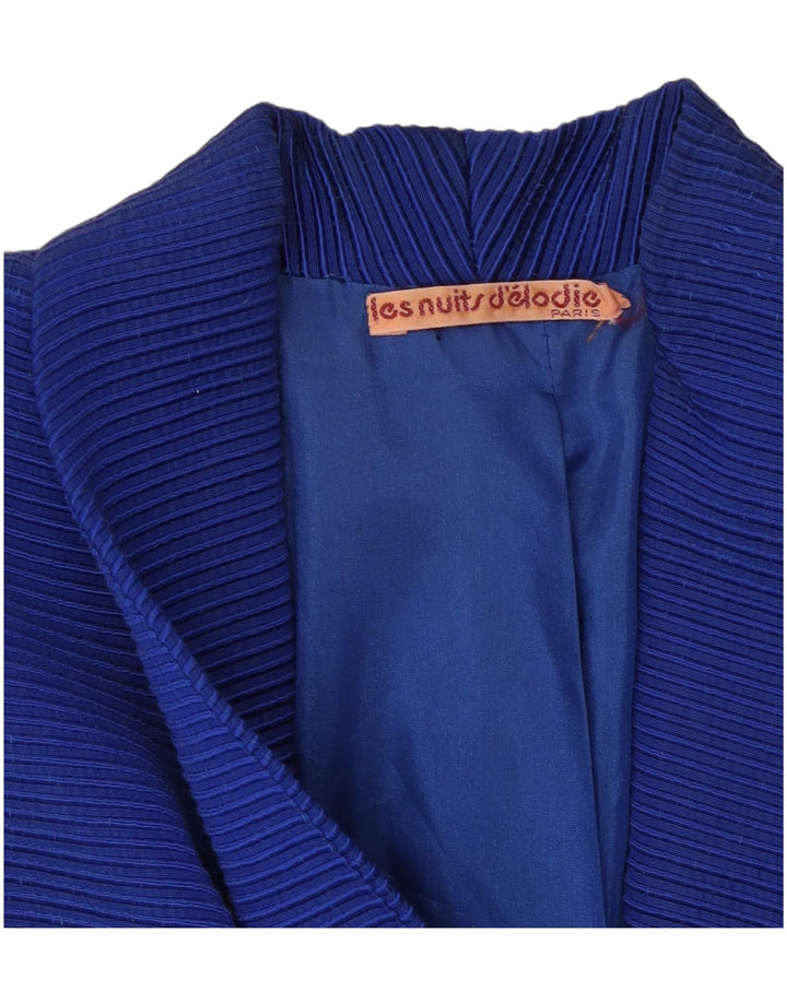 Damska marynarka VINTAGE UK 12, bawełniana, w kolorze średniego niebieskiego w prążki