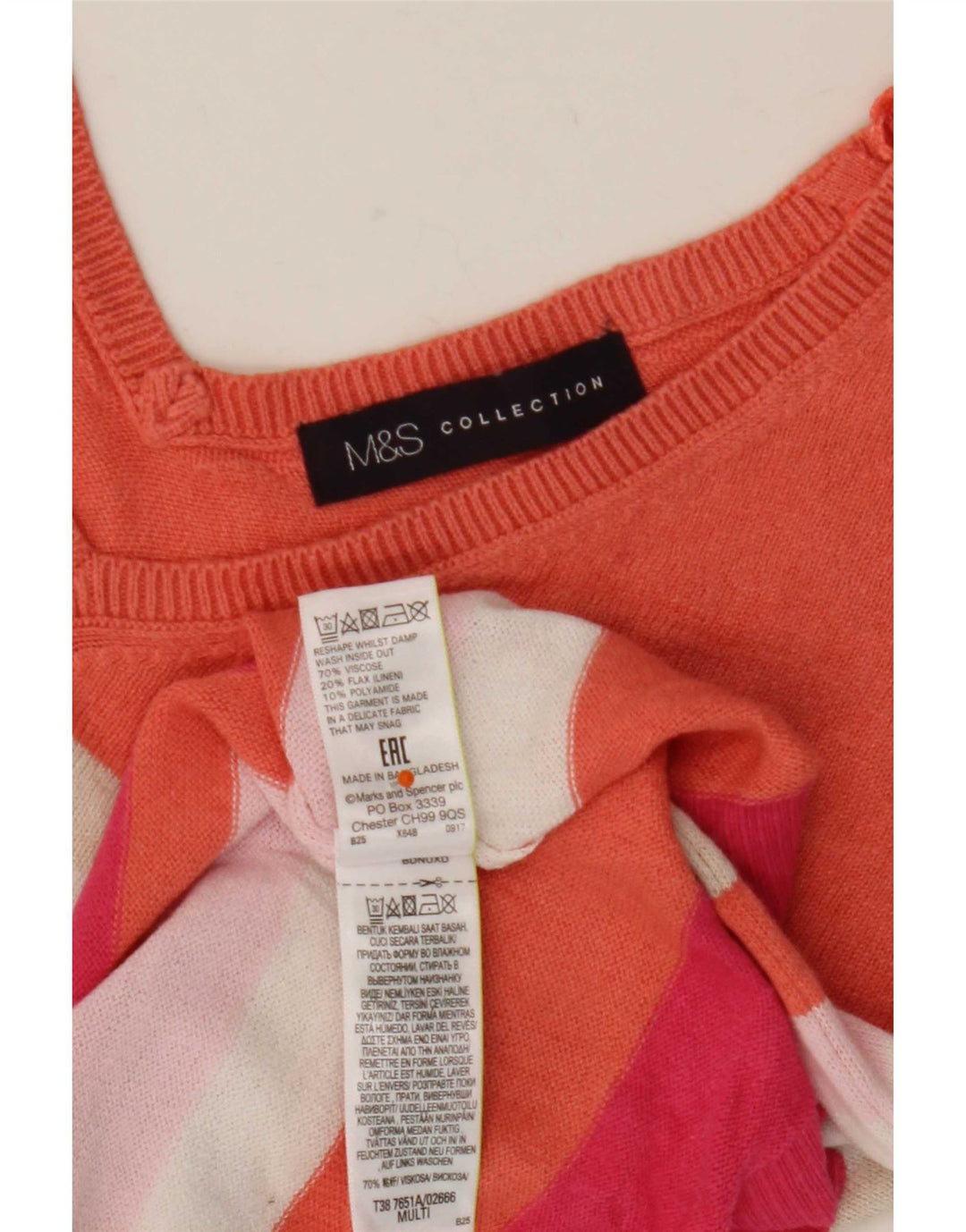 Sweter damski Marks & Spencer z dekoltem w kształcie litery V, UK 12, średni, wielokolorowy