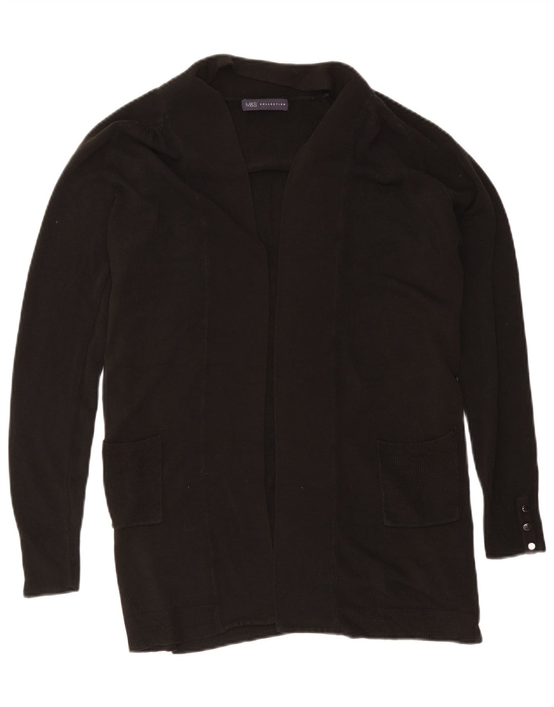 Marks & Spencer Damski sweter rozpinany UK 12 Średni czarny akryl