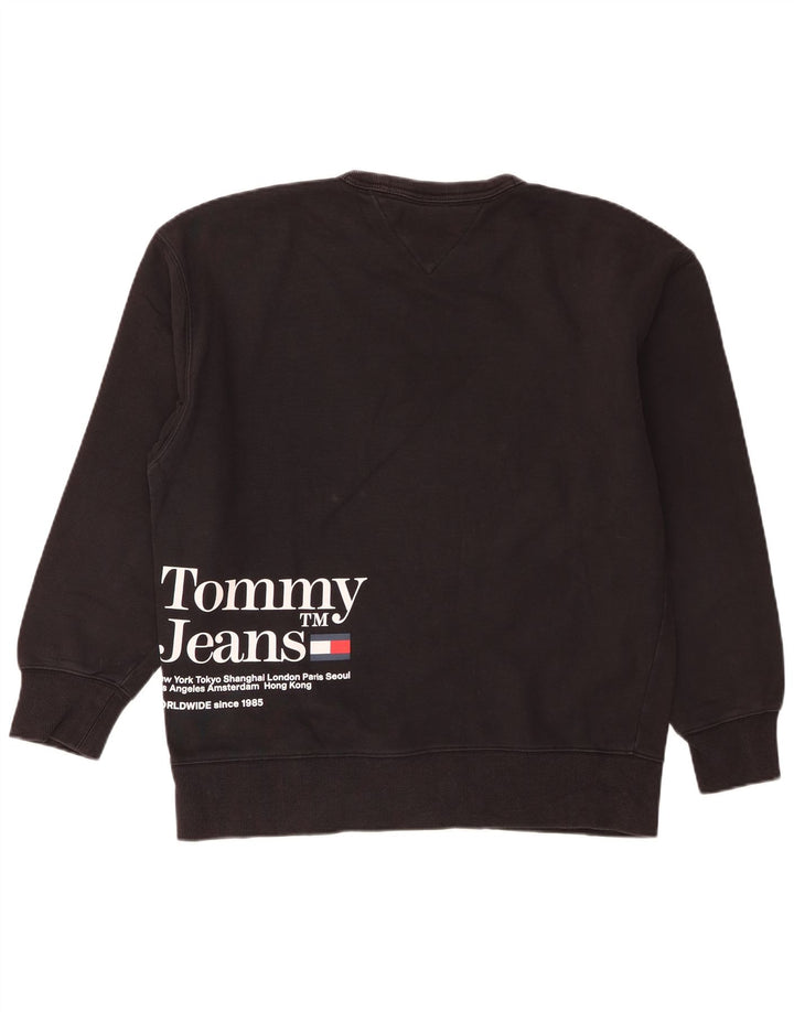 Męska bluza z grafiką Tommy Hilfiger, mała, czarna, bawełniana