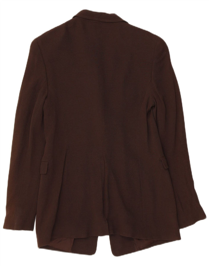 Damska marynarka zapinana na 1 guzik Epizod UK 8 Small Brown Wiskoza