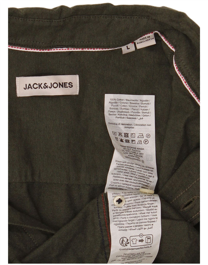 Koszula męska Jack & Jones, duża, bawełniana khaki