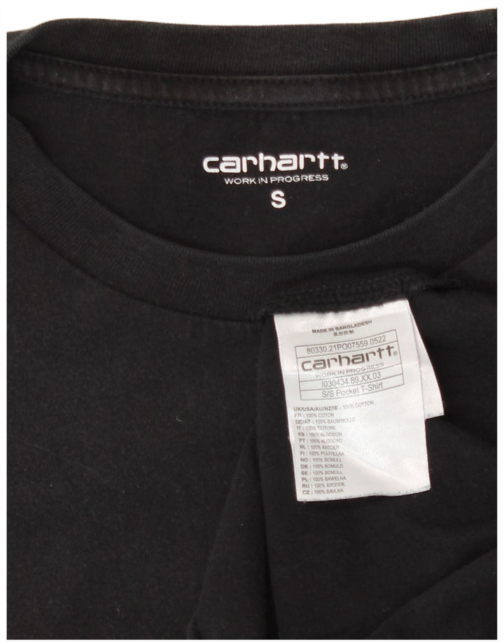 T-shirt męski Carhartt, mały, czarny, bawełniany