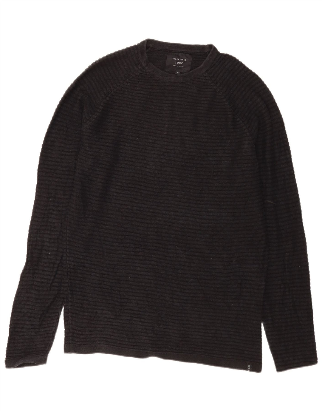 Męski sweter z okrągłym dekoltem Jack & Jones, średniej wielkości, czarny, bawełniany