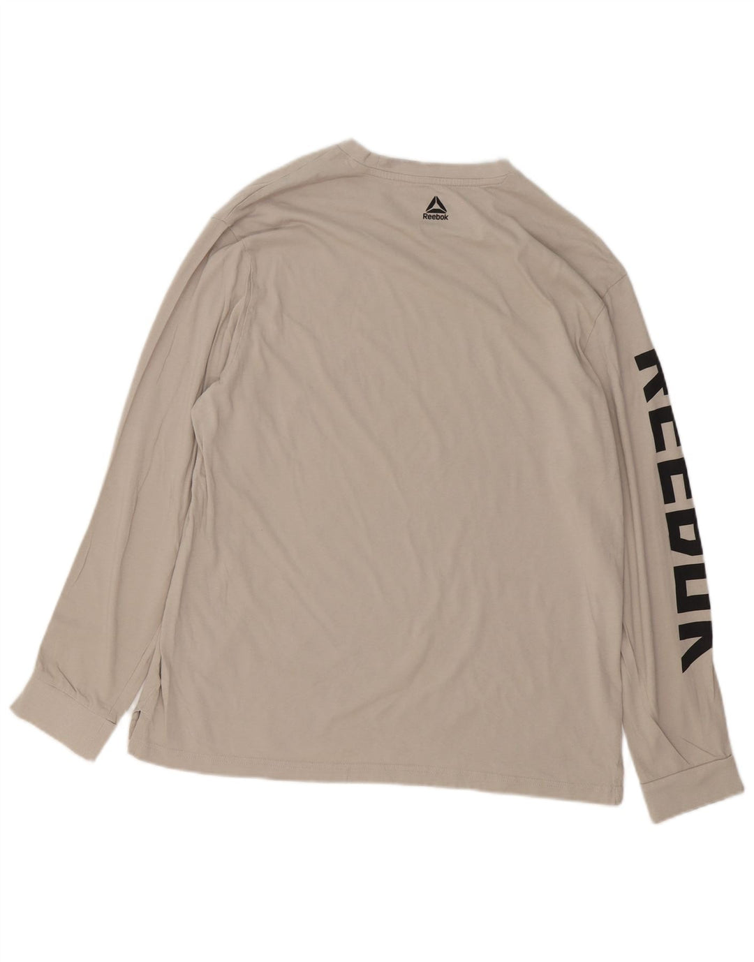 Męski graficzny top Reebok z długim rękawem, duży, szary, bawełniany