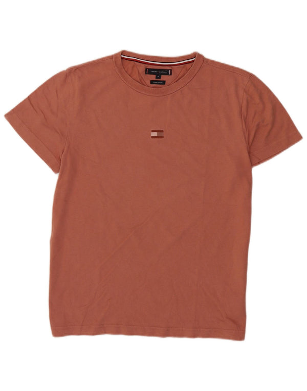 T-shirt męski Tommy Hilfiger, bawełniany, średnio brązowy